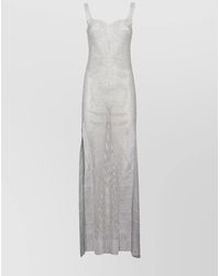 Santa Brands - Rhinestone Sleeveless Sweetheart Neckline Maxi Dress - Lyst