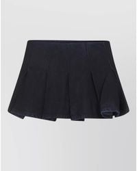 DIESEL - Pleated Denim Mini Shorts - Lyst