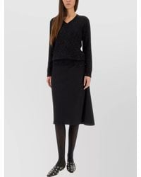 Fabiana Filippi - V-Neck Long Sleeve Knitwear With Ribbed Cuffs - Lyst