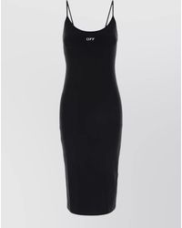 Off-White c/o Virgil Abloh - Stretch Nylon Midi Dress Spaghetti Straps - Lyst