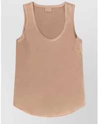 Brunello Cucinelli - Stretch Silk Satin Sleeveless Tank Top - Lyst