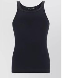 Dolce & Gabbana - Ribbed Cotton Sleeveless T-Shirt - Lyst