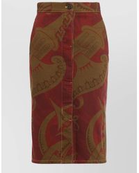 Vivienne Westwood - Printed Cotton High-Rise Midi Fitted Skirt - Lyst