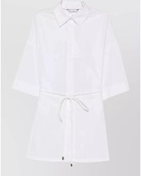 Max Mara - Cotton Short-Sleeve Drawstring Shirt - Lyst
