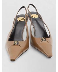 Saint Laurent - Babylone Breteuil Slingback Logo Heel Pumps - Lyst
