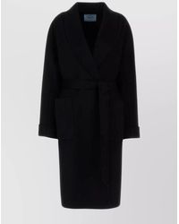 Prada - Cashmere Virgin Wool Single Breasted Coat - Lyst