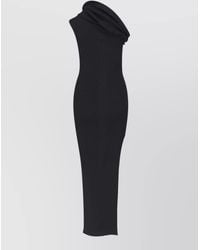 Rick Owens - Ribbed Asymmetric One-Shoulder Sleeveless Midi Dress - Lyst