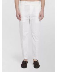 PT Torino - Stretch Cotton Mid-Rise Straight-Leg Tailored Trousers - Lyst