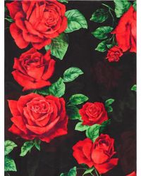 Dolce & Gabbana - Cashmere-Blend Floral-Print Fringed Stole - Lyst