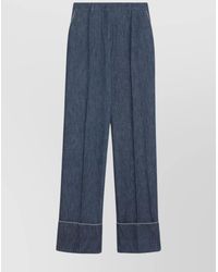 Valentino - Denim Wide-Leg Trousers - Lyst