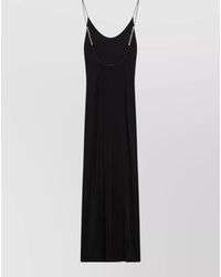 Saint Laurent - Viscose Semi-Sheer Backless Maxi Dress - Lyst