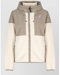 K-Way - Hooded Short Jacket Color Block Design - Lyst