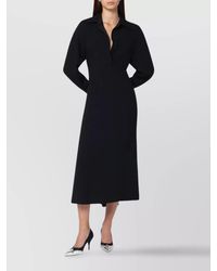 Victoria Beckham - Satin Shirt Dress With Ruching And Buttons - Lyst