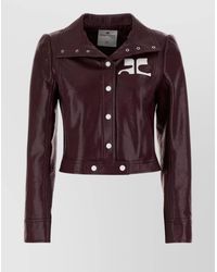 Courreges - Vinyl Blazer With Collared Neck And Long Sleeves - Lyst