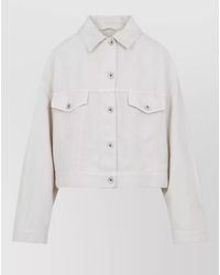 Brunello Cucinelli - Cropped Cotton Linen Jacket - Lyst
