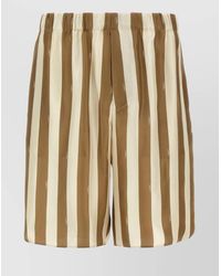Fendi - Silk Striped Bermuda Shorts - Lyst