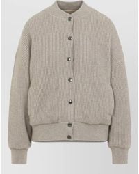 Brunello Cucinelli - Cashmere Bomber Jacket Relaxed Knitwear Style - Lyst