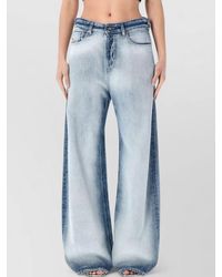 DIESEL - Wide Leg Low Waist Denim Trousers - Lyst