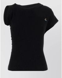 Vivienne Westwood - Ribbed Asymmetric Draped Boat Neck Top - Lyst