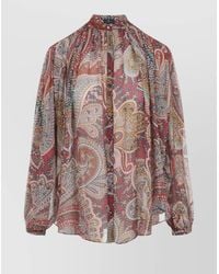 Etro - Paisley Silk Shirt Asymmetric Hem - Lyst