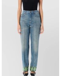 Valentino Garavani - Denim Cropped Straight-Leg Trousers - Lyst