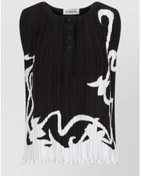 Lanvin - Pleated Sleeveless Blouse - Lyst
