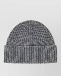 Miu Miu - Wool Blend Beanie Hat Folded Cuff Ribbed - Lyst