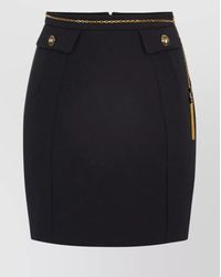 Elisabetta Franchi - High Waist Midi Skirt With Chain Detail - Lyst