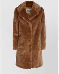 Herno - Longline Faux Fur Notched Lapel Single-Breasted Coat - Lyst