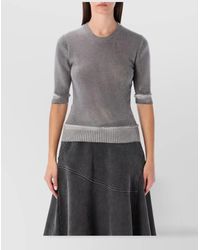 Our Legacy - Merino Wool Cropped Ribbed Short-Sleeve Knit T-Shirt - Lyst