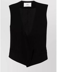 Ami Paris - Virgin Wool V-Neck Sleeveless Waistcoat - Lyst