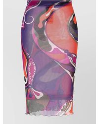 PUCCI - Abstract Print Midi Tulle Skirt - Lyst