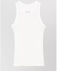 Maison Margiela - Silk Fine Ribbed Sleeveless Tank Top - Lyst