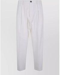 Herno - Pleated Front Trousers Belt Loops Button - Lyst