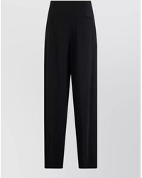 Alberta Ferretti - High-Rise Pleated Straight-Leg Tailored Trousers - Lyst
