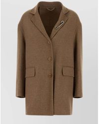 Ermanno Scervino - Tailored Wool Blend Blazer With Belt And Pockets - Lyst