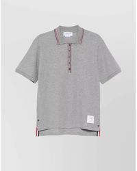 Thom Browne - Cotton Waffle Knit Short-Sleeve Polo Shirt - Lyst