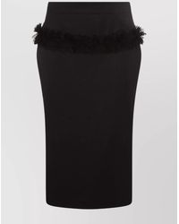 McQueen - High Waist Ruffle Detail Midi Skirt - Lyst