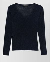 Fabiana Filippi - Metallic Knit Long-Sleeve Crewneck Sweater - Lyst