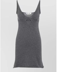 Miu Miu - Cashmere V-Neck Sleeveless Mini Dress - Lyst