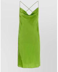 Saint Laurent - Silk Draped Cowl-Neck Backless Mini Dress - Lyst