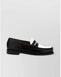 G.H. Bass & Co. - Round Toe Loafers With Two-Tone Penny Strap - Lyst