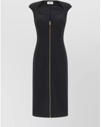 Elisabetta Franchi - Sleeveless Sweetheart-Neckline Knee-Length Dress - Lyst
