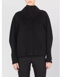 Max Mara - Short Coat With Notched Lapels And Long Sleeves - Lyst