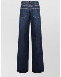 FRAME - Cotton Wide-Leg Cuffed Jeans - Lyst