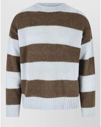 Closed - Crew Neck Striped Knit Long Sleeve Sweater - Lyst