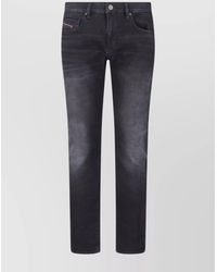 DIESEL - Straight Trousers With Belt Loops And Contrast Stitching - Lyst