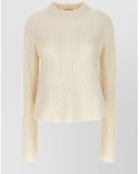 Loulou de Saison - 'Cosmo' Crew Neck Ribbed Knit Sweater - Lyst