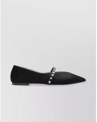 McQueen - Leather Pointed-Toe Ballerina Shoes - Lyst
