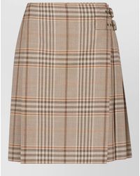 Burberry - Wool Pleated Midi Skirt - Lyst